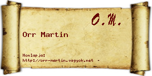 Orr Martin névjegykártya